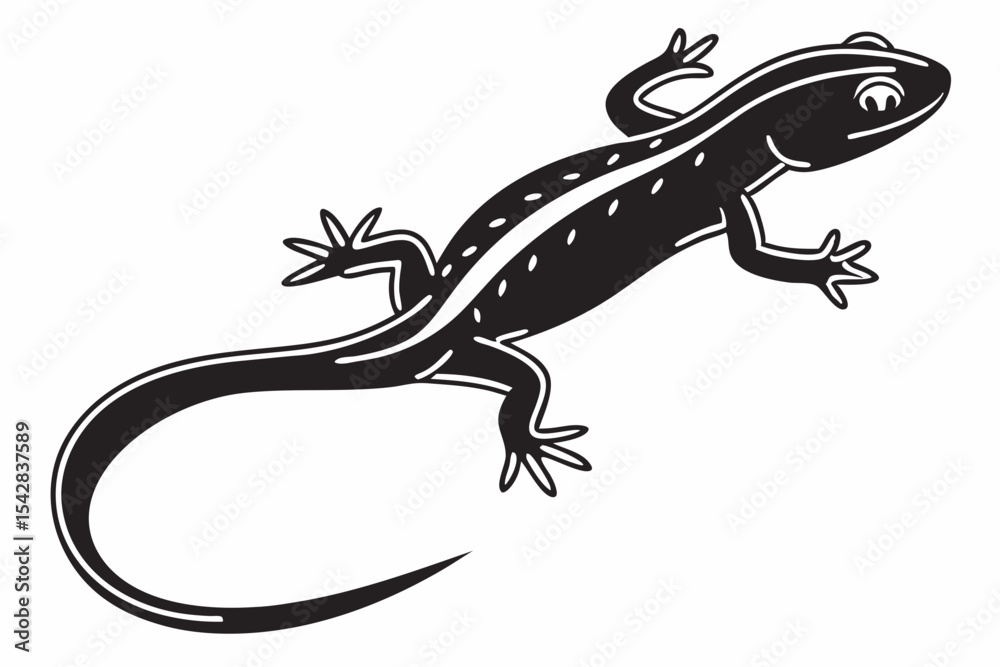 Fototapeta premium salamander sihouette black vector