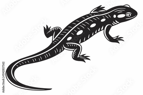 salamander sihouette black vector