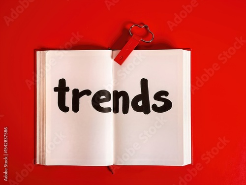 Trend Book with Red Keychain on Bold Red Background
