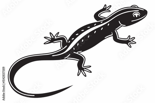 salamander sihouette black vector