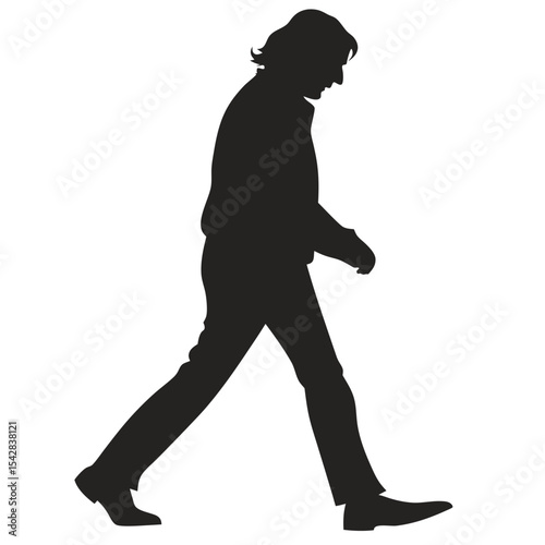 silhouette walkings on white background
