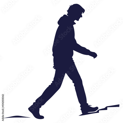 silhouette walkings on white background