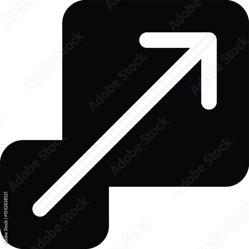 Expand Icon: Black and white icon of an arrow expanding from a square, symbolizing growth and scalability.