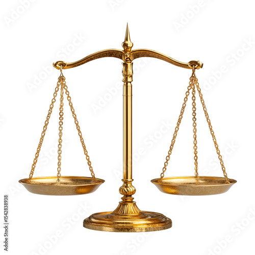 Golden Scales of Justice Symbol of Law and Balance,