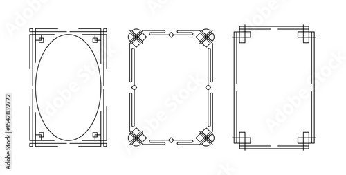 Flat design chinese border ornament