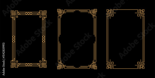 Flat design chinese border ornament