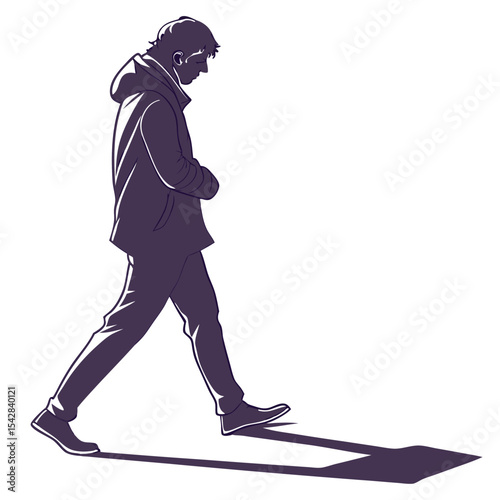 silhouette walkings on white background