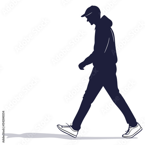 silhouette walkings on white background