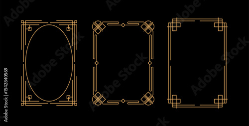 Flat design chinese border ornament