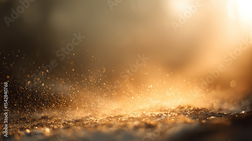 Golden dust floating in sunlight, a serene and spiritual moment of peace and light