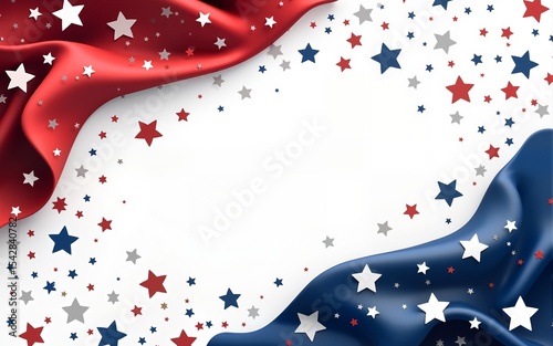 Independence day abstract background with elements of the american flag in red and blue colors. High quality