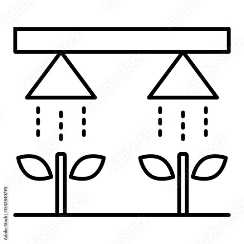 automatic watering system line icon with editable stroke