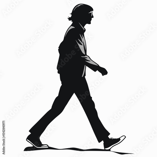 silhouette walkings on white background