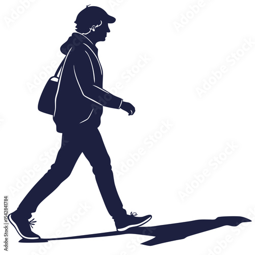silhouette walkings on white background