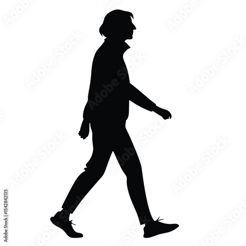 silhouette walkings on white background