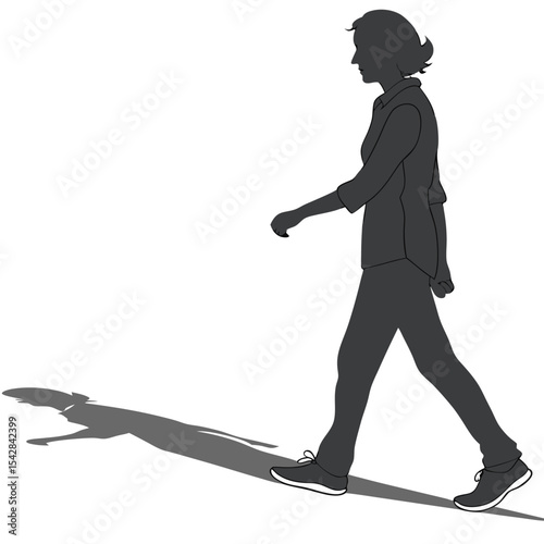 silhouette walkings on white background