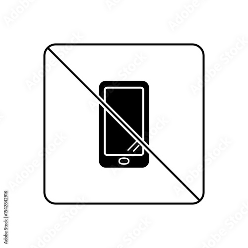 No Smartphone Icon, Filled Style Mobile Device Ban Symbol