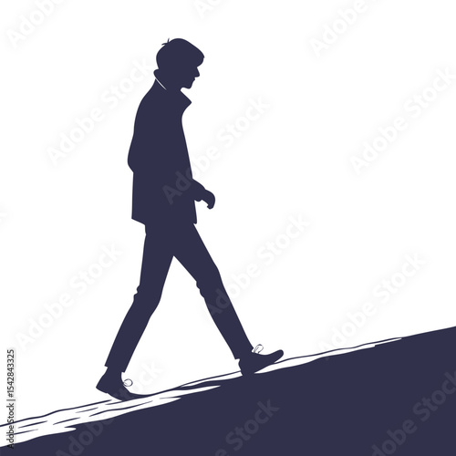 silhouette walkings on white background