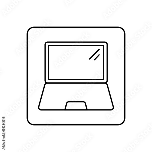 Laptop Line Icon For Remote Work, Learning & Presentations