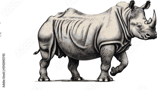 rhino isolated on white background