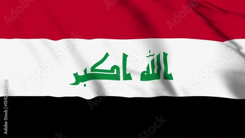 Realistic Iraq Flag Animation, Iraq Flag Waving in the Wind in HD
