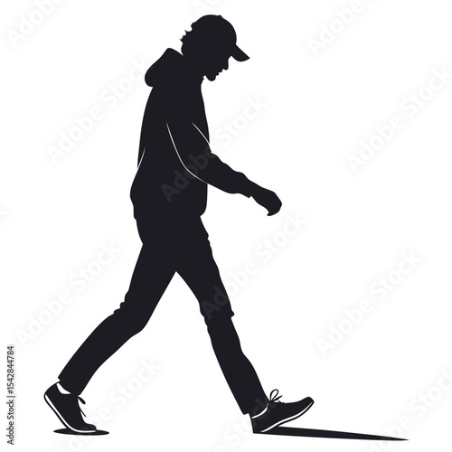 silhouette walkings on white background