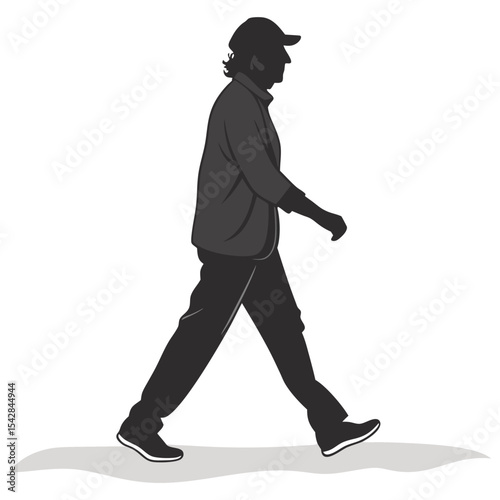 silhouette walkings on white background