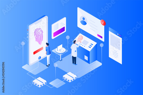 Biometrics Technology Illustration – Advanced Identity Verification Concept