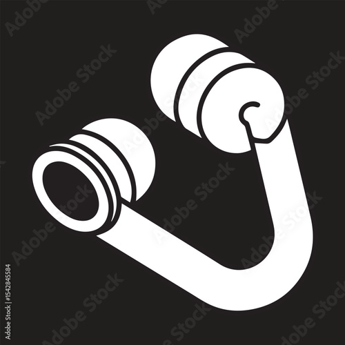 Versatile U-Shaped Connector Industrial Design, Mechanical Part, Engineering Component, White on Black Background