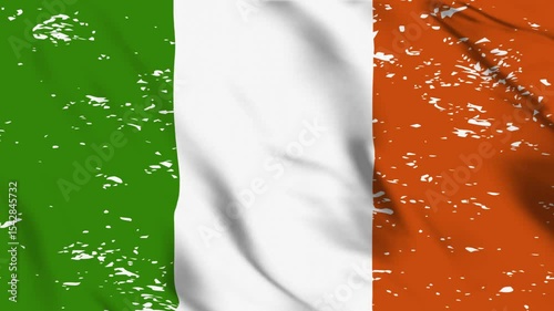  Ireland Flag Waving Video, Irish National Flag Seamless Loop