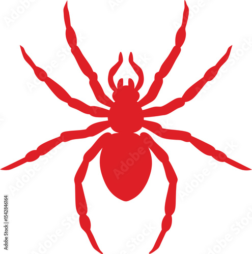 Spider Silhouette Line Art Vector Illustration On White Background