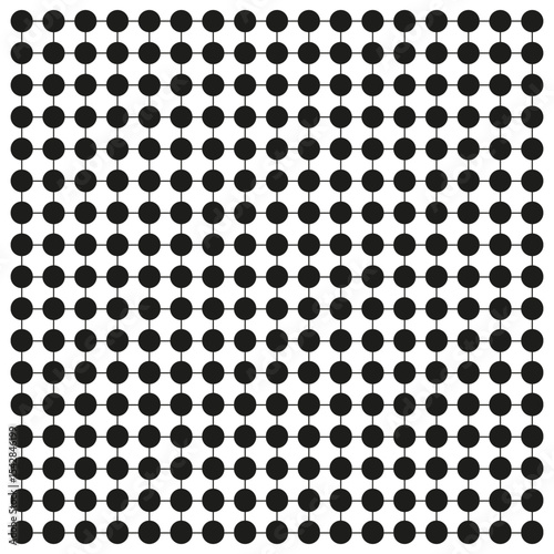 Circle dot pattern. Regular spot layout. Monochrome dotted shape. Vector symmetry background.