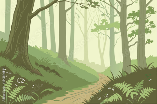 Misty Woodland: A Bookmark from the Wild
