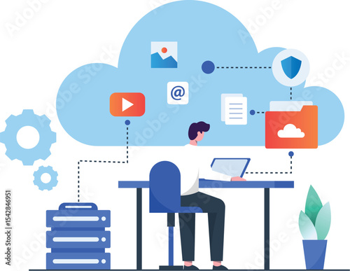 Cloud Storage Illustration – Secure Data Backup and Digital Storage Solutions
