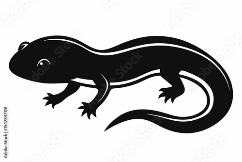 rough skinned newt sihouette black vector 