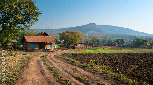 landscape view of a village in Indialandscape view of a village in India
