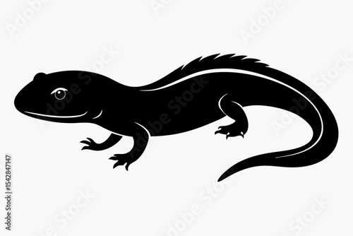 rough skinned newt sihouette black vector 