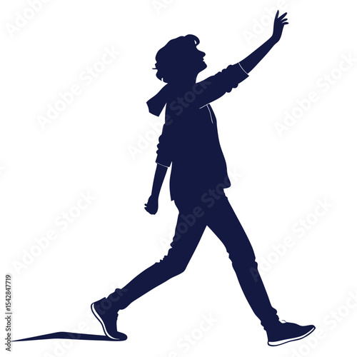 silhouette walkings on white background