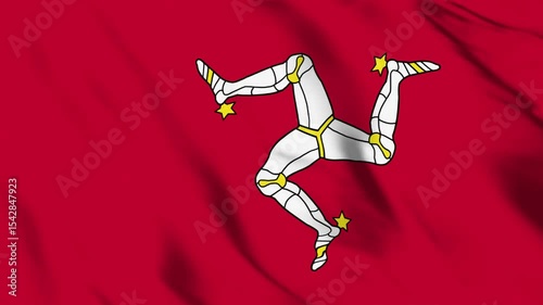 Isle of Man Flag Flying Video, Isle of Man Flag Waving on Historic Building