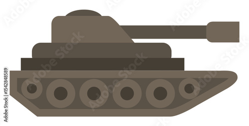 Simple cartoon illustration of a military tank