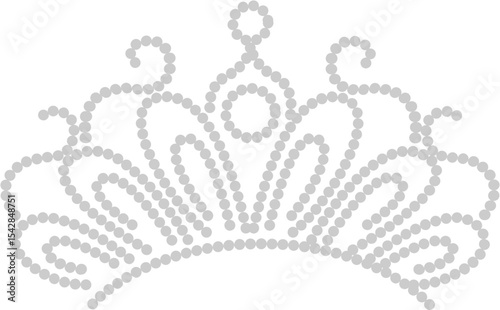 Elegant silver pearl crown design for royal theme