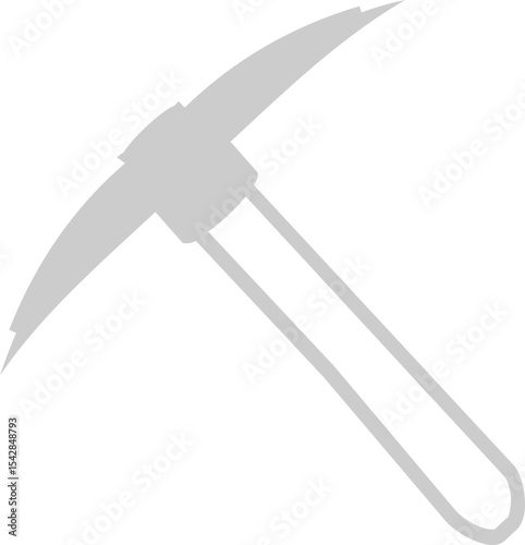 Gray pickaxe icon simple mining tool graphic