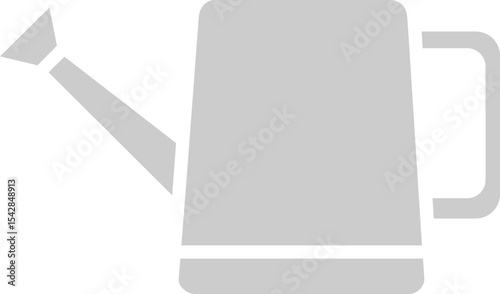 Simple gray watering can icon for gardening and agriculture