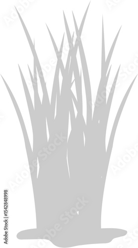 Simple gray silhouette of grass blades for nature designs