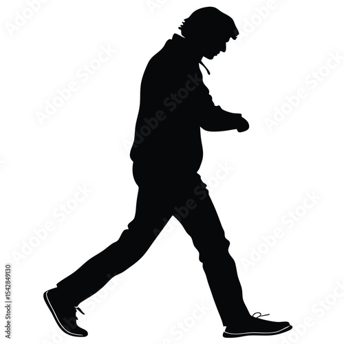 silhouette walkings on white background