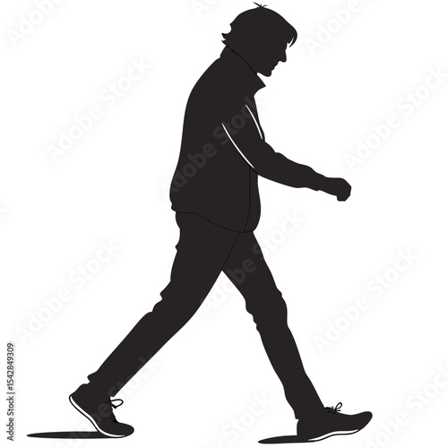 silhouette walkings on white background