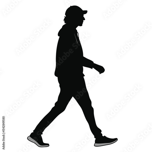 silhouette walkings on white background