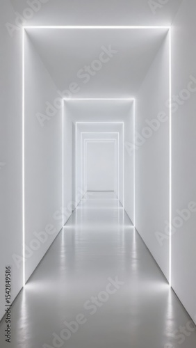 Endless Corridor with Neon Light Frames