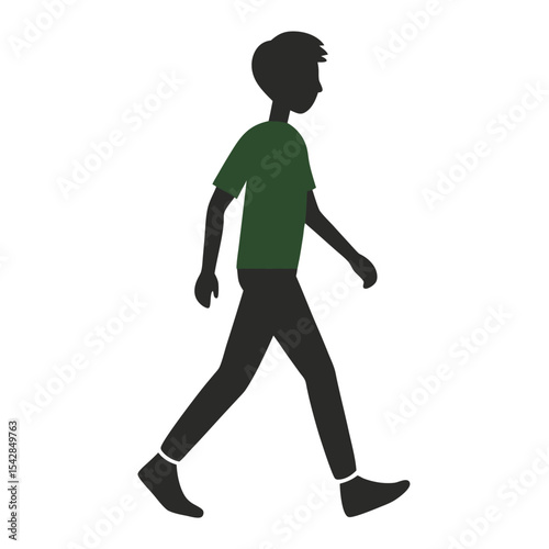 silhouette walkings on white background