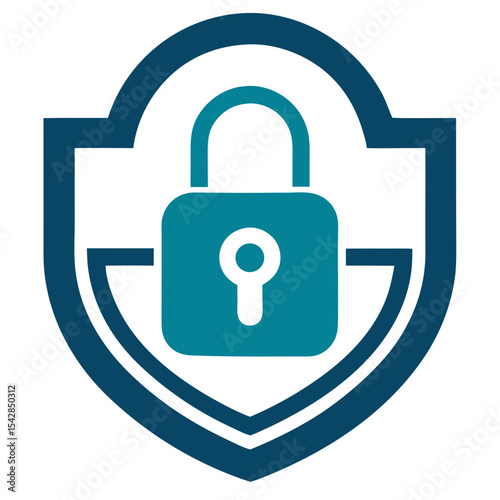 Padlock security shield icon graphic design